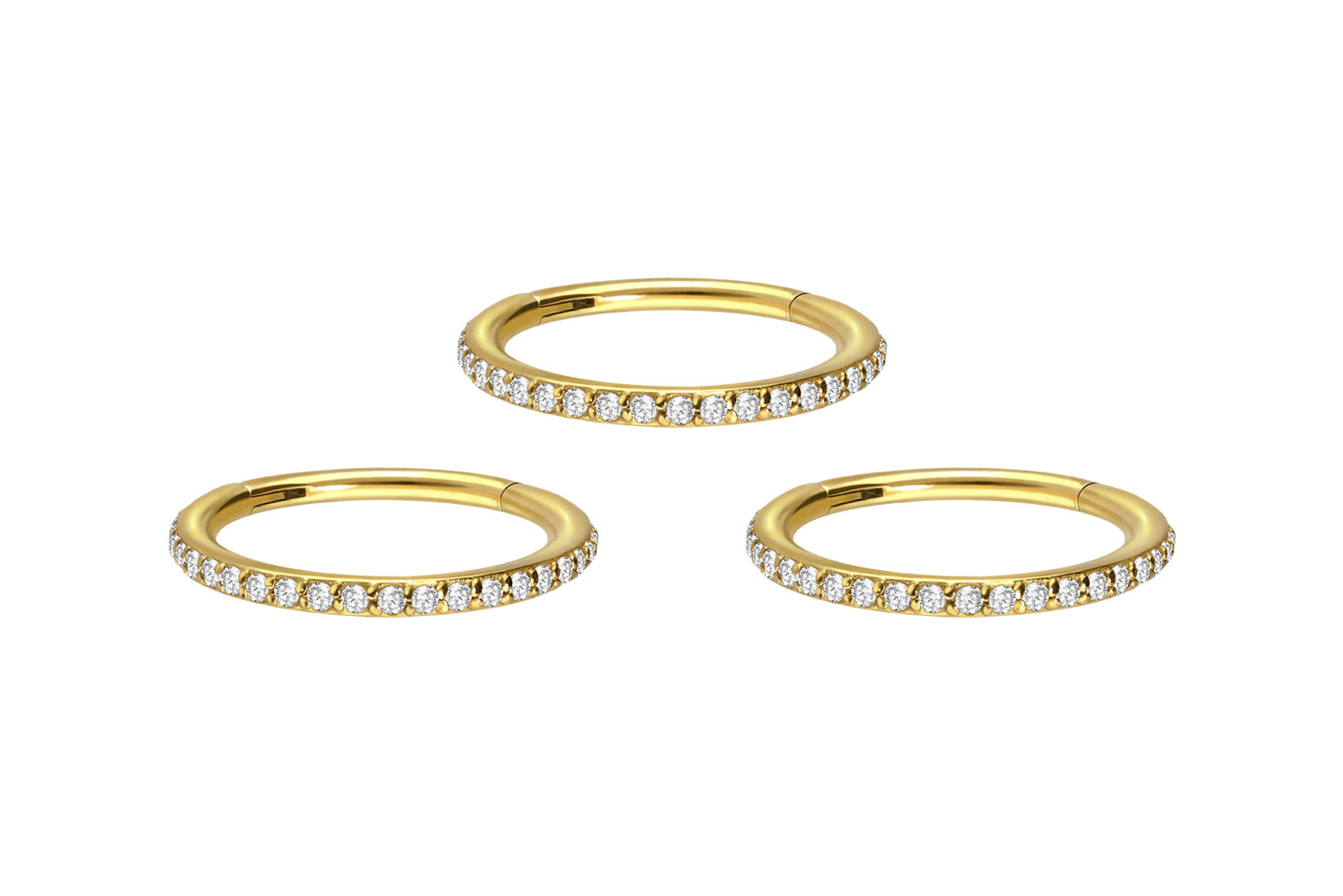 SET Chirurgenstahl Segmentring Clicker Piercing EINGEFASSTE KRISTALLE ++Neues Design++